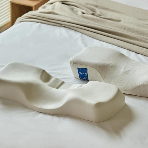 Kanuda Andante - Gentle, Extended Cervical Pillow for Neck Pain Relief, Premium Memory Foam Neck Pillow for Back Sleepers, Orthopedic Contour Pillow for Longer Necks, Designed by a Physical Therapist