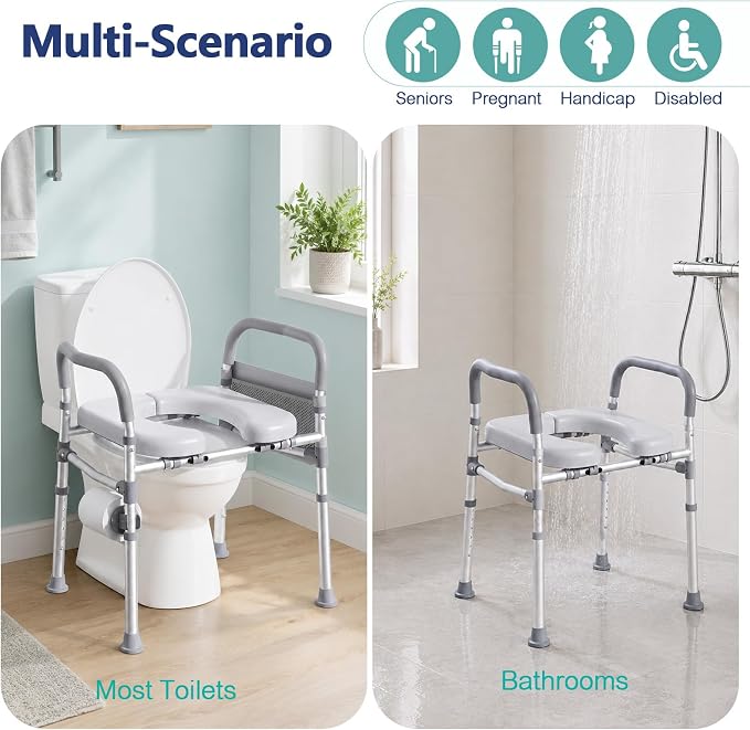 Asiento elevador para inodoro ajustable para adultos miniatura 7