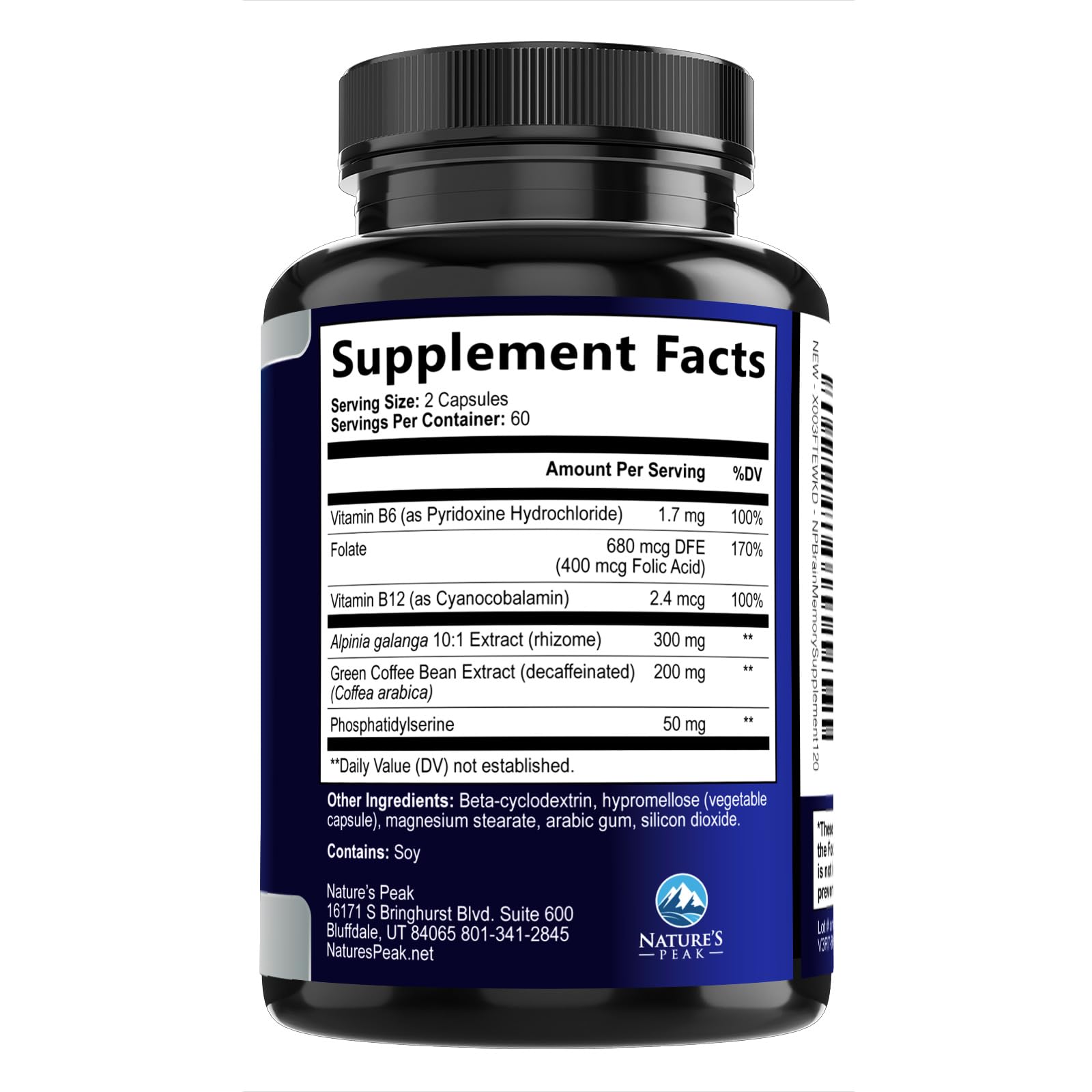 Brain Memory Supplement Pills - 3X Strength Nootropics for Concentration, Clarity & Focus Support - Brain Health Cognitive Vitamins B6 B12 with Folate & Phosphatidylserine, Brain Booster, 120 Capsules — Amazon image 9