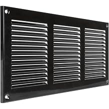 12 x 6 Inch External Size Black Galvanized Steel Return Air Register Vent Cover, AC Vent Cover, Dryer Vent Cover Outside & Indoor Grille, Air Vent Covers for Wall and Ceiling Vents