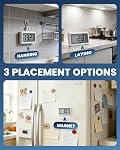 Refrigerator Thermometer Digital 3 Pack, Fridge Freezer Thermometer with Large LCD Display, Magnetic Freezer Temperature Gauge with ℃/℉ Switch for Kitchen, Home, Room