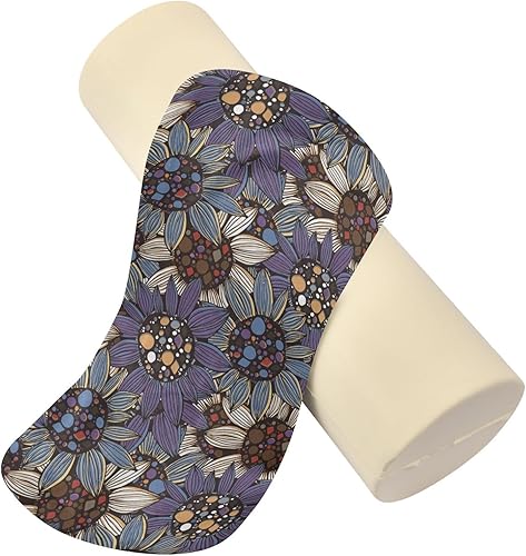 Miniatura 2 de KLL Almohada larga terapéutica con diseño de girasoles, estilo bohemio, para sofá, redondas, cilíndrica, con cremallera