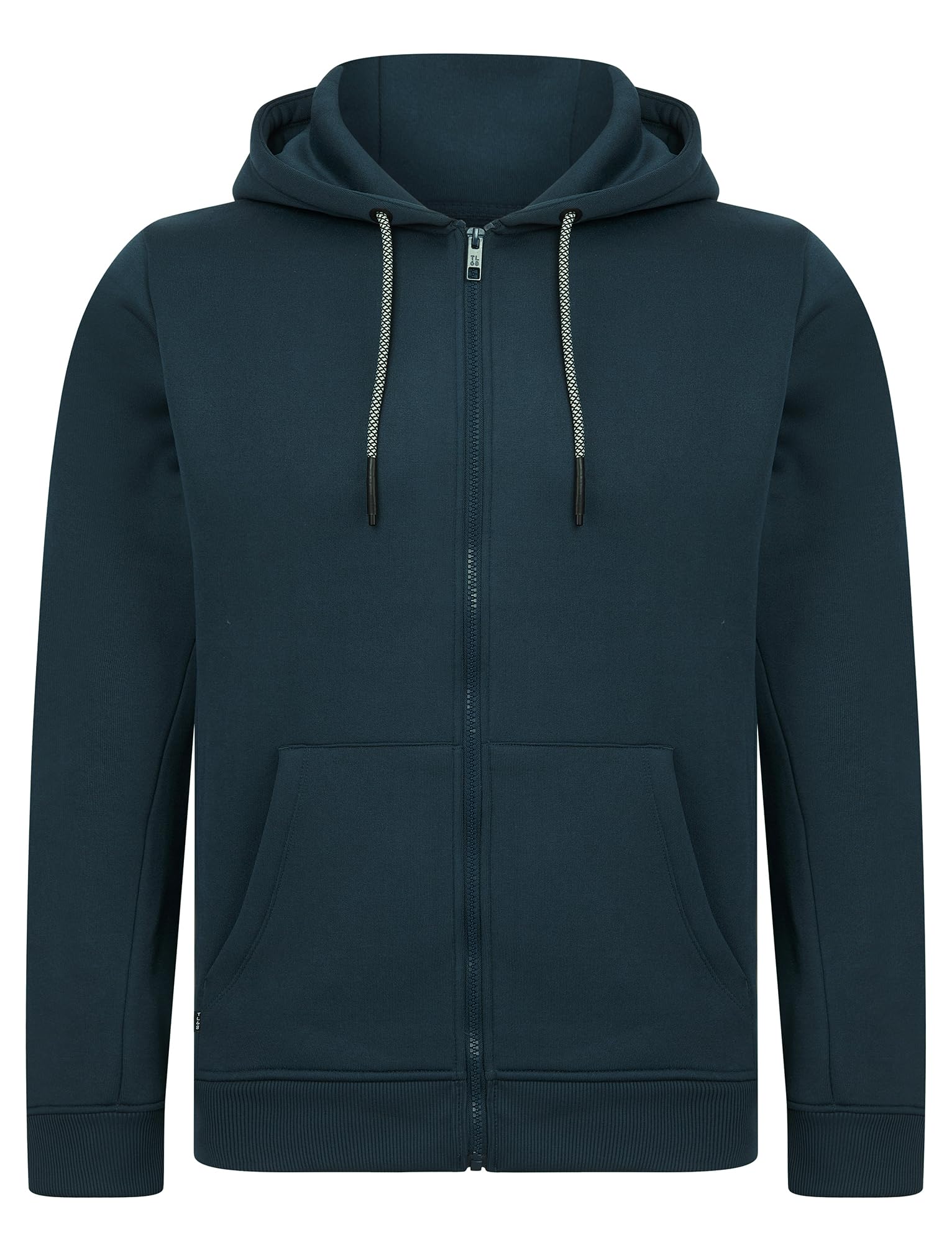 Tokyo Laundry Men's Midnight Navy Plain Brushback Fleece Zip Through Hooded Top