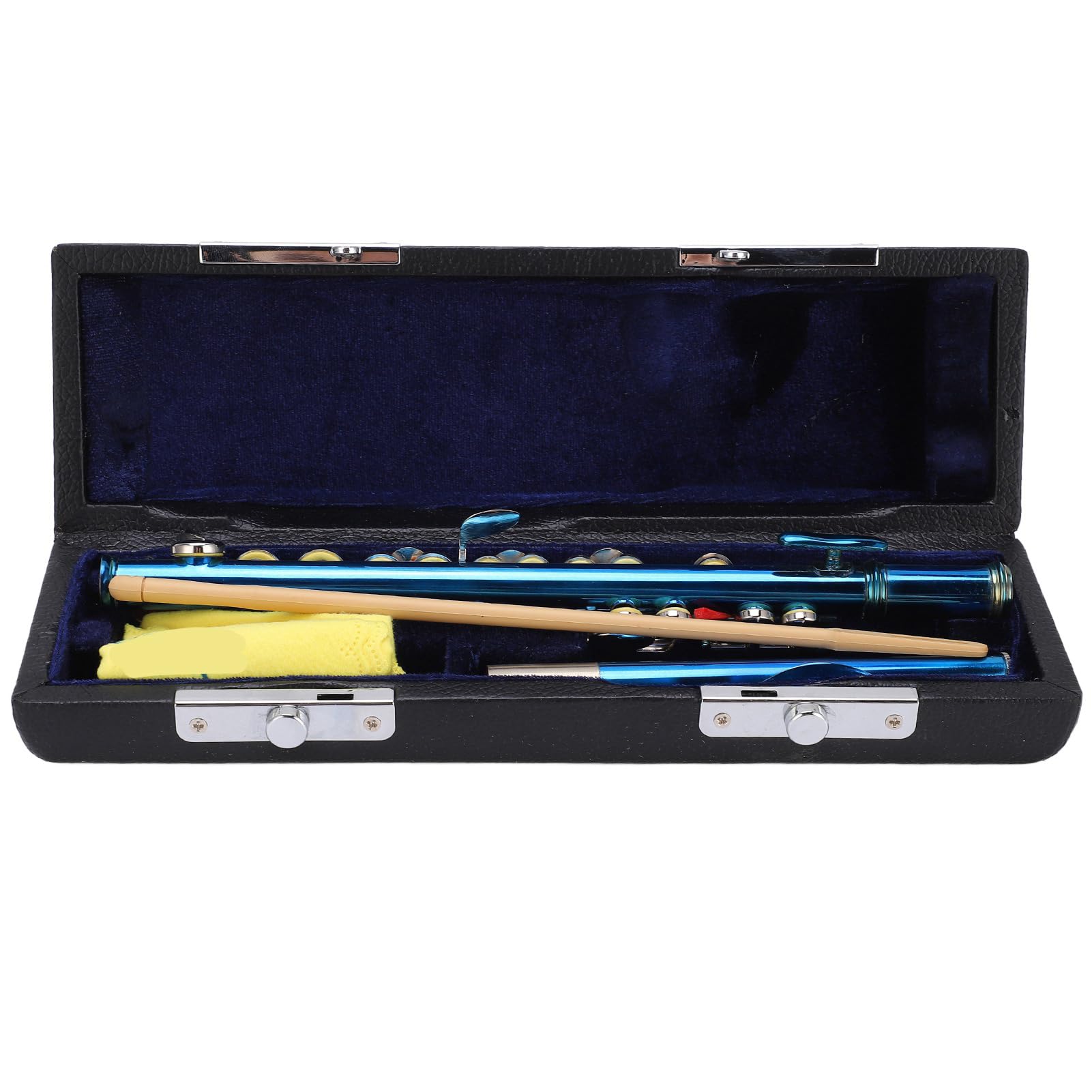 Focket Flauto Piccolo, Cupro Blue E Key Francese 6 Fori Flauto per Principianti Piccolo Professionale con Cacciavite Strumenti di Pulizia in Pelle PU per Principianti