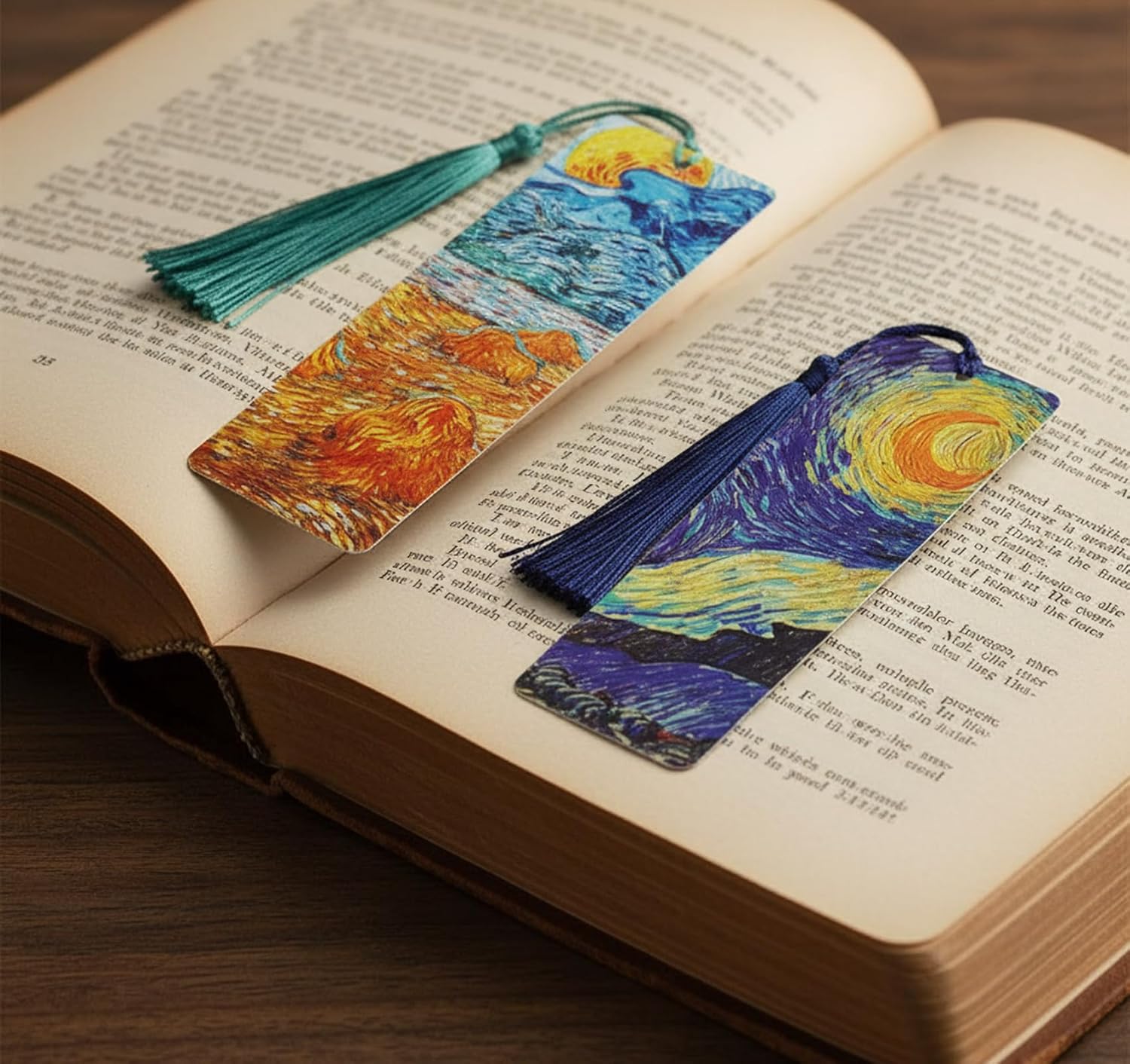 Bookmarks with Tassel, 7 Pieces Oil Painting Theme Cute Bookmark Book Marks Page Clip Bookmark for Book Lovers Writers Readers Men Women School Home Office Reading Supplies, Christmas & Teacher Gifts - Image 7