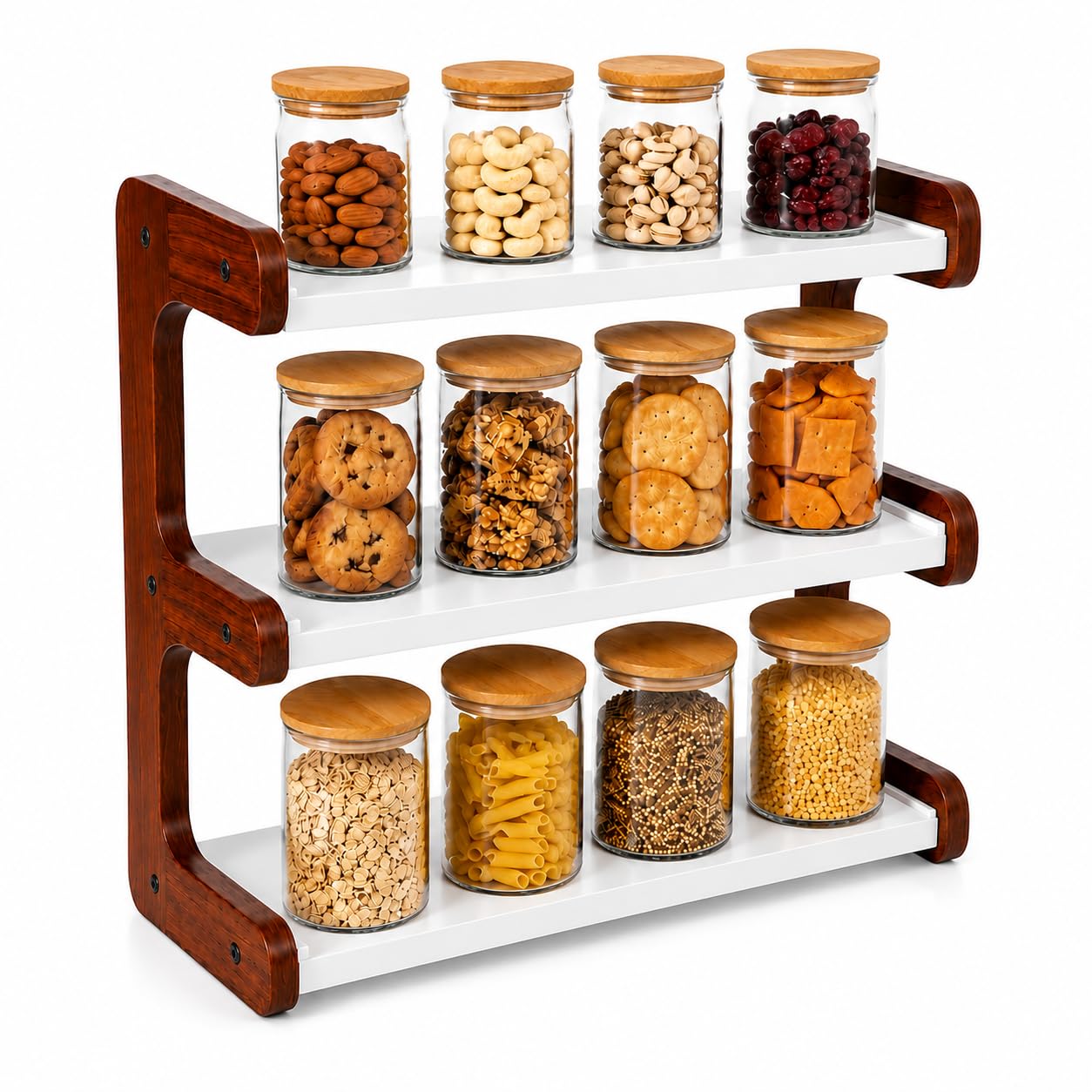 3 Tier Shelf Rack with Numbered Shelves, Multipurpose Storage Organizer, Heavy Duty Space Saving Display Stand for Kitchen, Bathroom, Living Room, Office, Pantry & Laundry, Picture-image-37