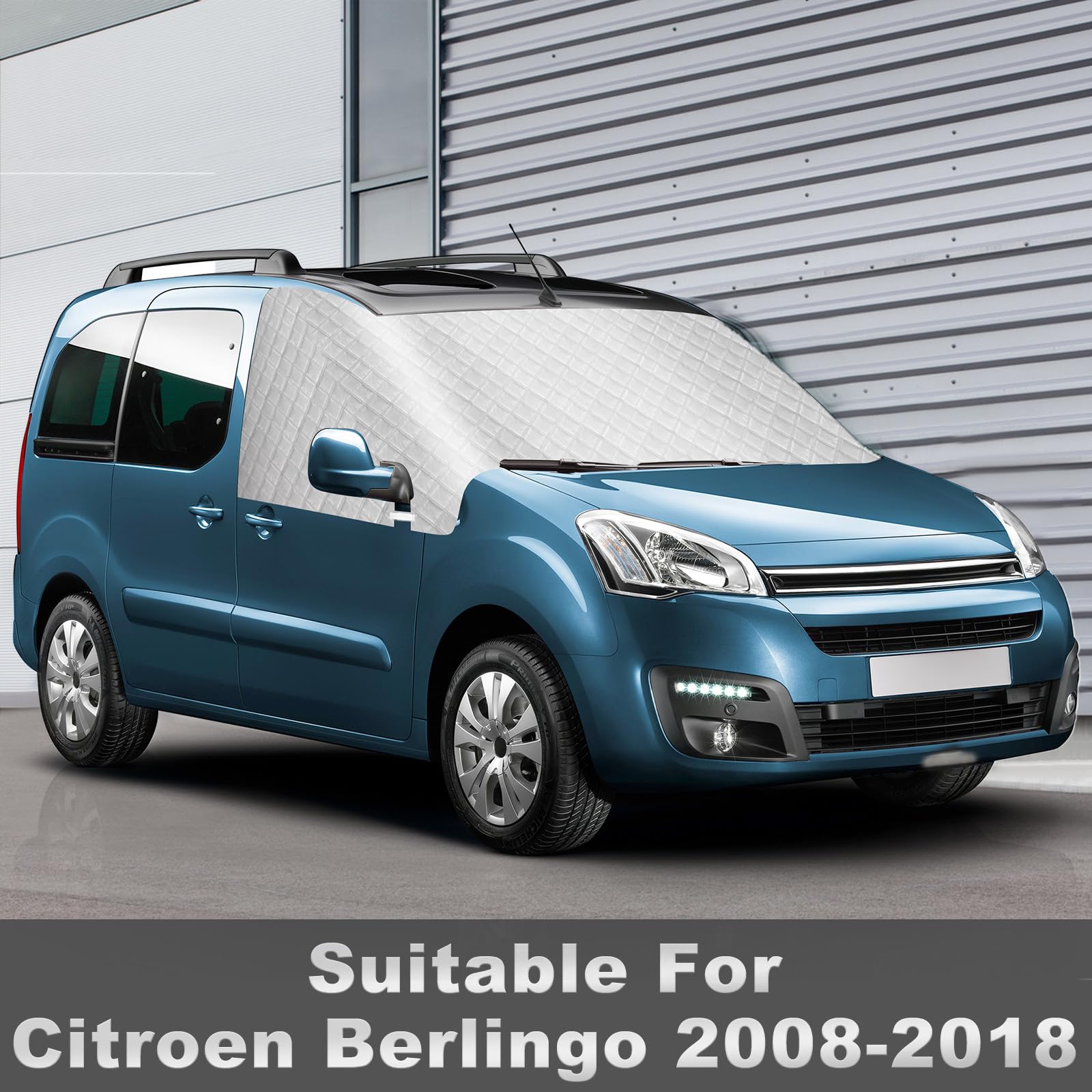 Copri Parabrezza per Auto Compatibile con Citroen Berlingo Peugeot Partner 2008-2018, Copertura Parabrezza Invernale Antigelo Antighiaccio Anti UV