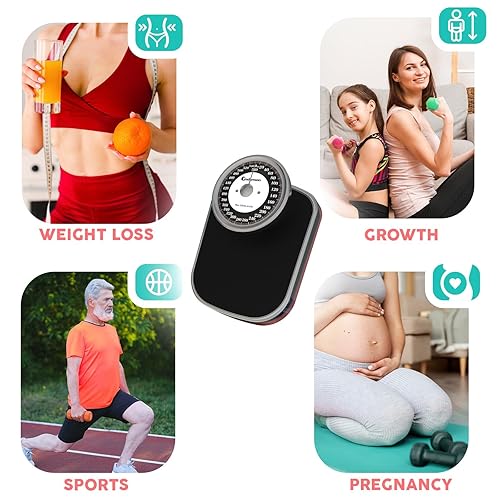 Miniatura 5 de Adamson Báscula de baño A28  Hasta 550 libras, peso pesado, superficie de goma antideslizante, números extra grandes  Báscula de pesaje de alta