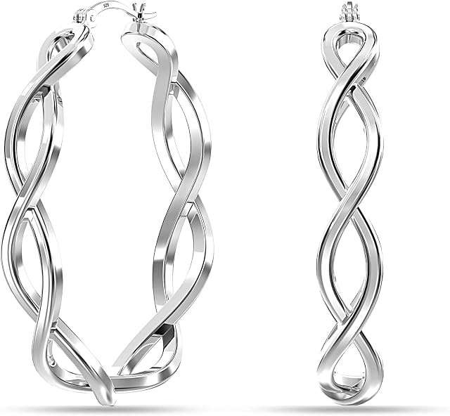 Charmsy 925 Sterling Silver Hoop Earrings Irish Twist Celtic Knot Earring for Women Teen