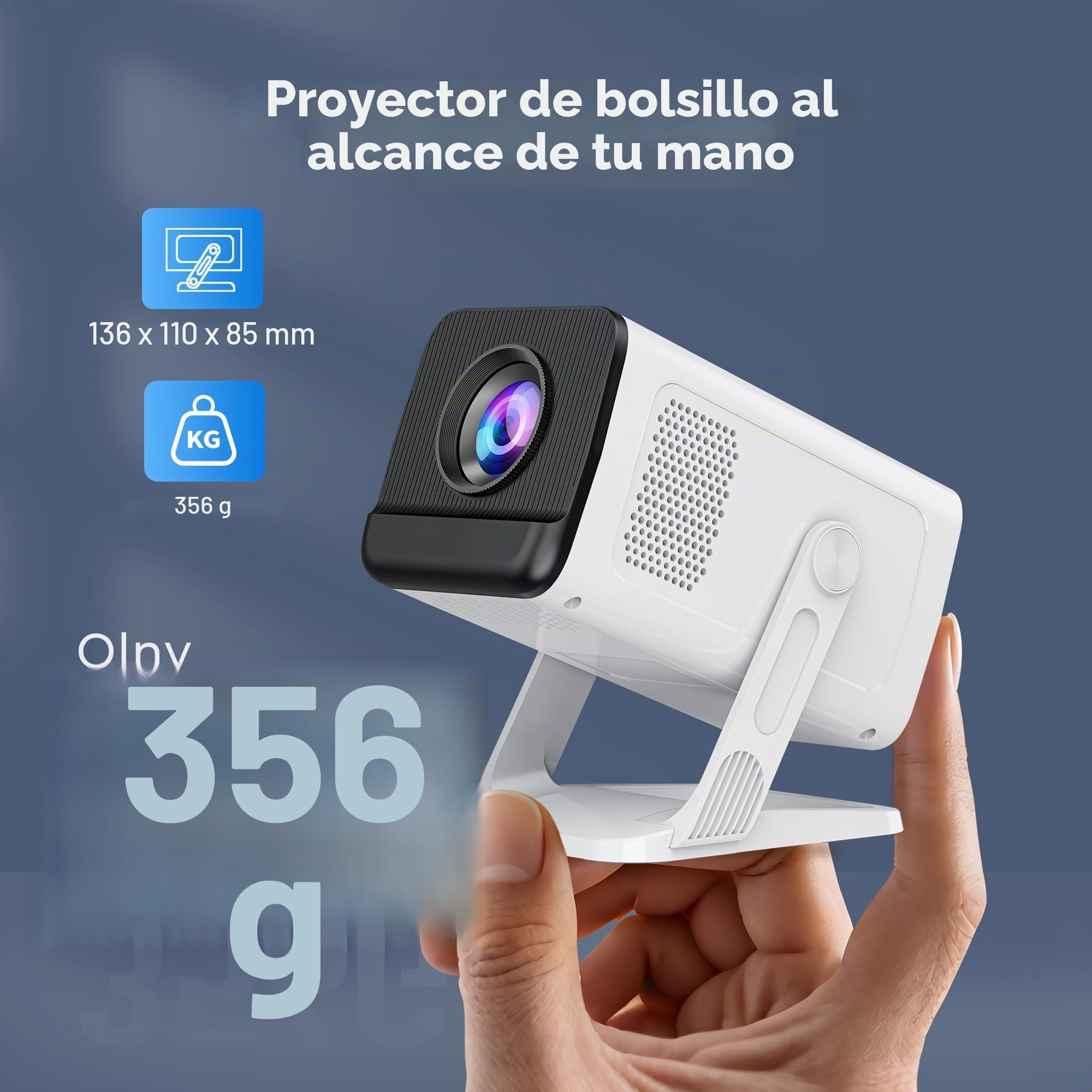 [Apps Integradas & Android 14] Mini Proyector con 5G WiFi 6 Bluetooth 5.4, Soporte 4K 1080P, Auto Keystone, 270° Rotable Projector Portátil Compatibile con HDMI/TV Stick/Laptop/USB/iOS LYNCAST