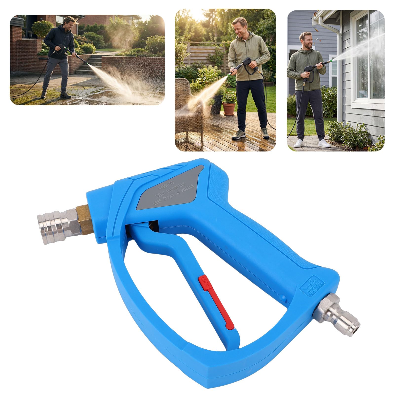Myjka ciśnieniowa Leatikall Krótki pistolet z krętlikiem 3/8 cala z gwintem M22-14 mm 2 adaptery 1 dysza do myjni samochodowej