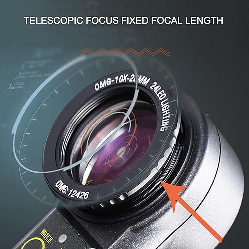 Miniatura 4 de Noblelady Lupa de joyería, 10 x 20 x joyeros, lupa de mano de lujo, con luz para joyas, gemas de diamante, sello de moneda roca, 10 x