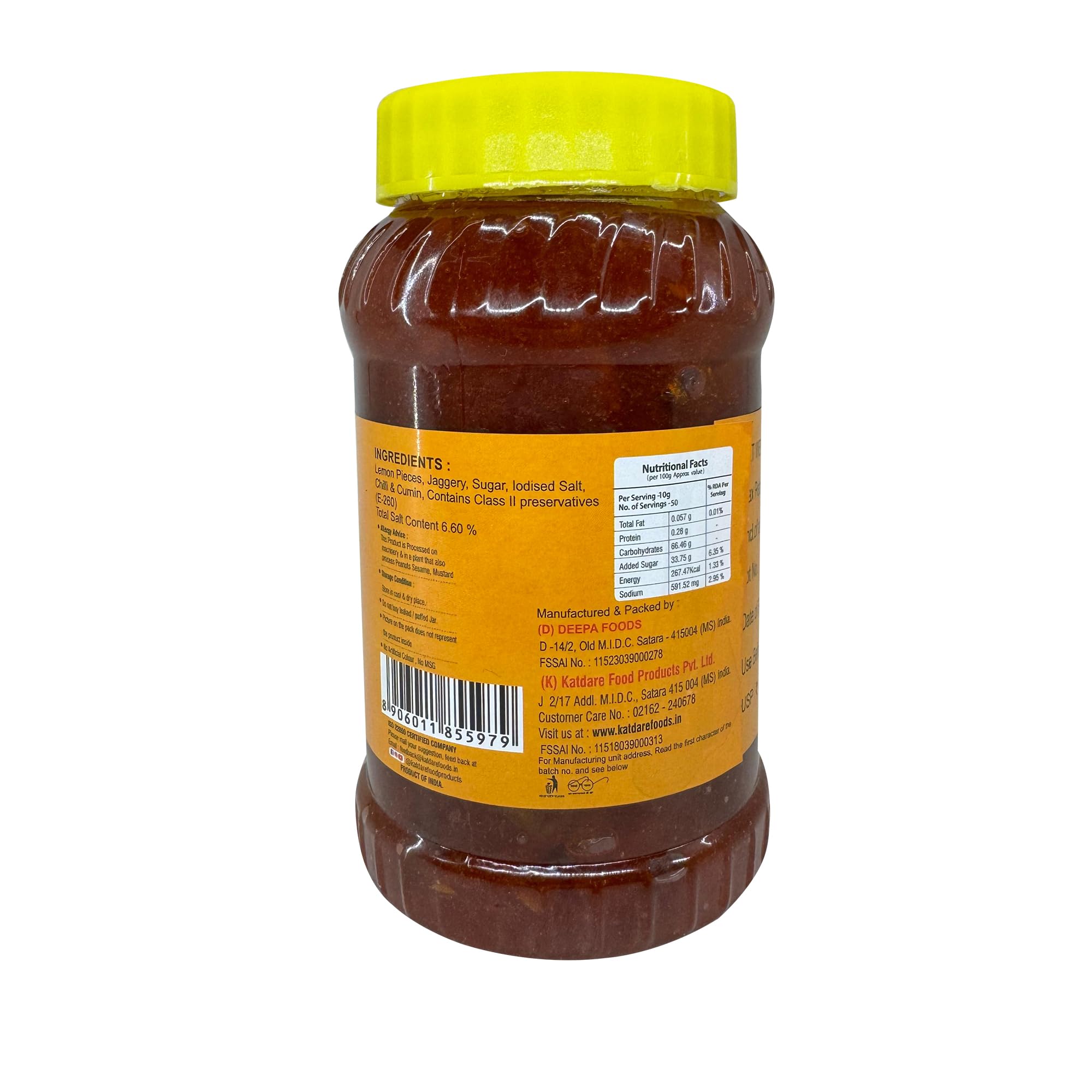 Katdare Sweet Lime Pickle | Pack of 2 | 1 KG (500gm Each) |Tangy & Spicy | Meetha Nimbu ka Achar | Traditional Taste - Image 3 thumbnail