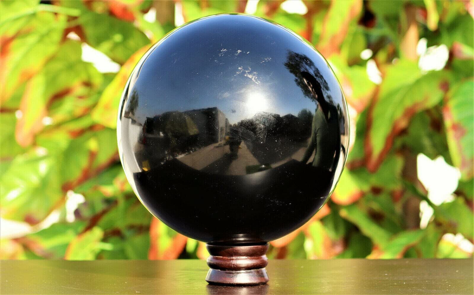 Amazon.co.jp: 水晶 天然黒曜石 球体 ブラケット 大水晶玉 加工石