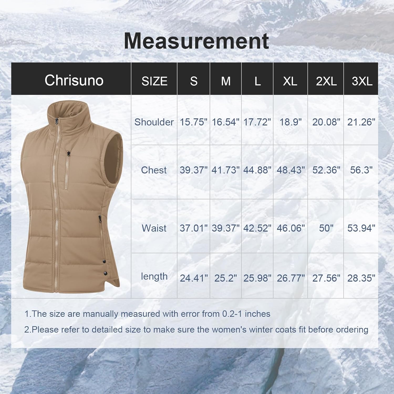 Chrisuno Women's Winter Vests Outerwear Lightweight Quilted Puffer Utility Vest - Image 7
