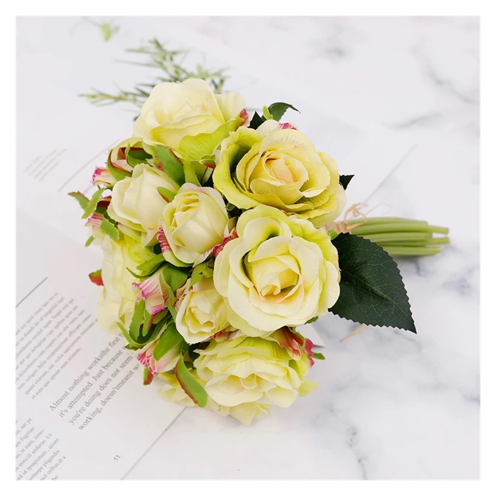 HJRegaFimu Artificial Flowers 1 Bunch Simulation Rose Bouquet Fake Roses Bridal Christmas Wedding Party Home Decoration Decorations(rose-red)