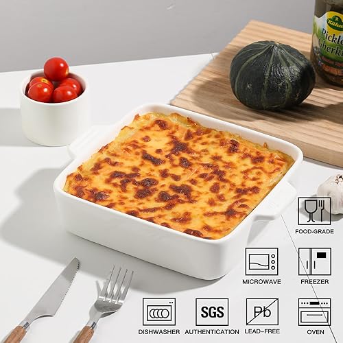 Miniatura 59 de Sweejar Ceramic Baking Dish, Rectangular Small Baking Pan with Double Handles, 20 Oz for Cooking, Brownie, Kitchen, 6.5 x 4.9 x 1.8 Inches(Red)