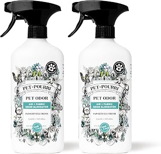Pet-Pourri Pawsitively Fresh Pet Odor Eliminator Spray for Air & Fabric, 16oz Twin Pack - Safe for Dogs, Cats & Kids