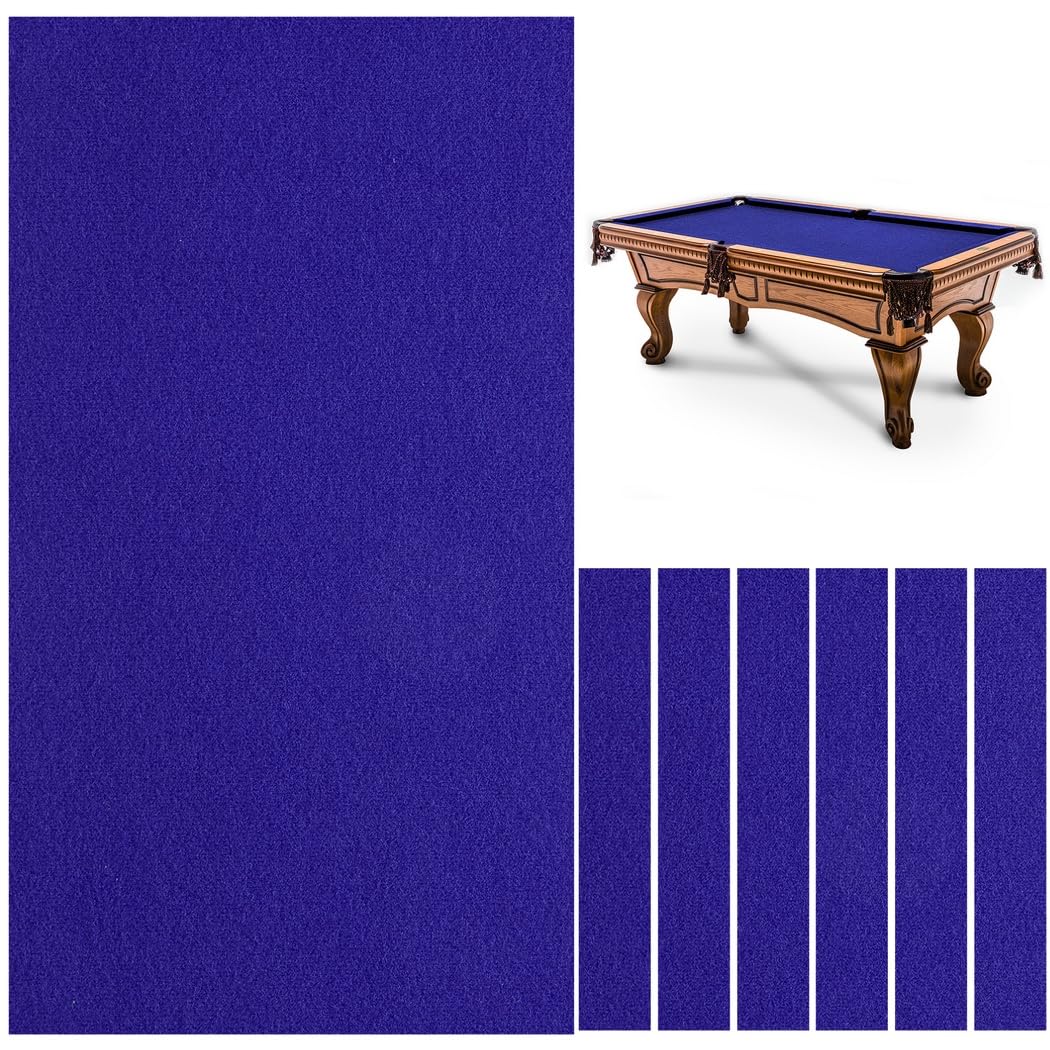 Billiard Cloth, 8.5 ft Pool Table Felt Cloth For 8 ft Pool Tables, Nylon & Felt Blended Billiard Protector with 6 Cloth Strips, Super Cloth Stretching Capacity, Used for Home, Clubs, Bars