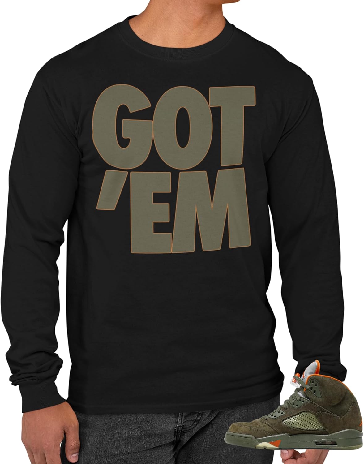 Long Sleeve T-Shirt to Match Jordan 5 Olive Graphic L/S Tee
