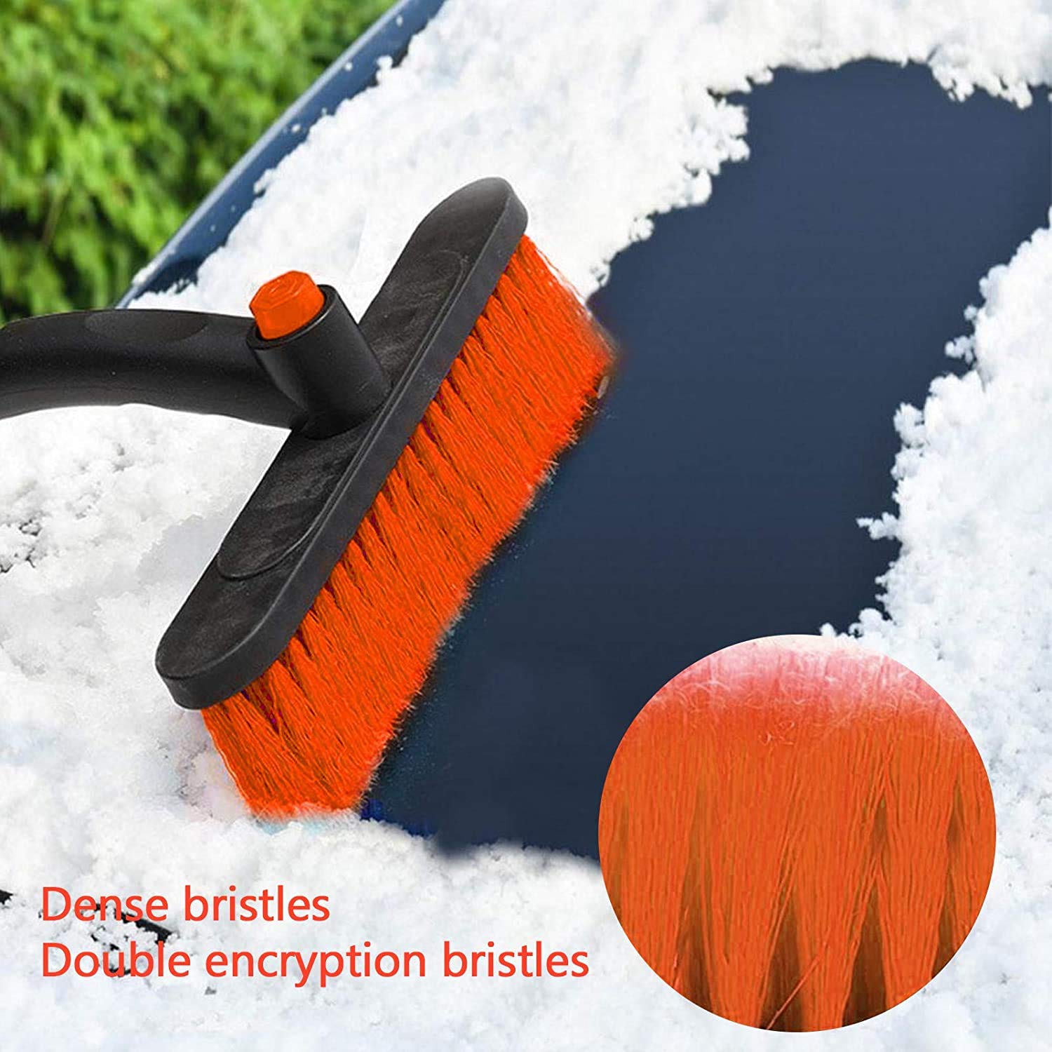 ZONETECH Raschietto Per Ghiaccio E Spazzola Da Neve 3 In 1 - Telescopico Da 43 A 104 Cm, Braccio Flessibile A 360°, Lama Anti-Graffio - Attrezzo Invernale Per Auto, SUV, Parabrezza - 2