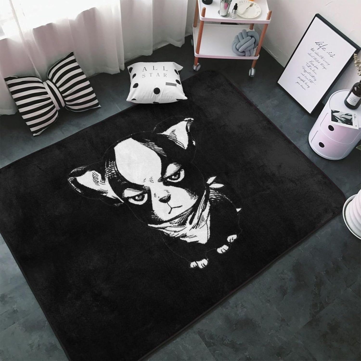 カーペット ジョジョの奇妙な冒険 イギー (2) アニメ ラグマット 防ダニ 抗菌 防臭 滑り止め付き フランネル素材 ふわふわ快適