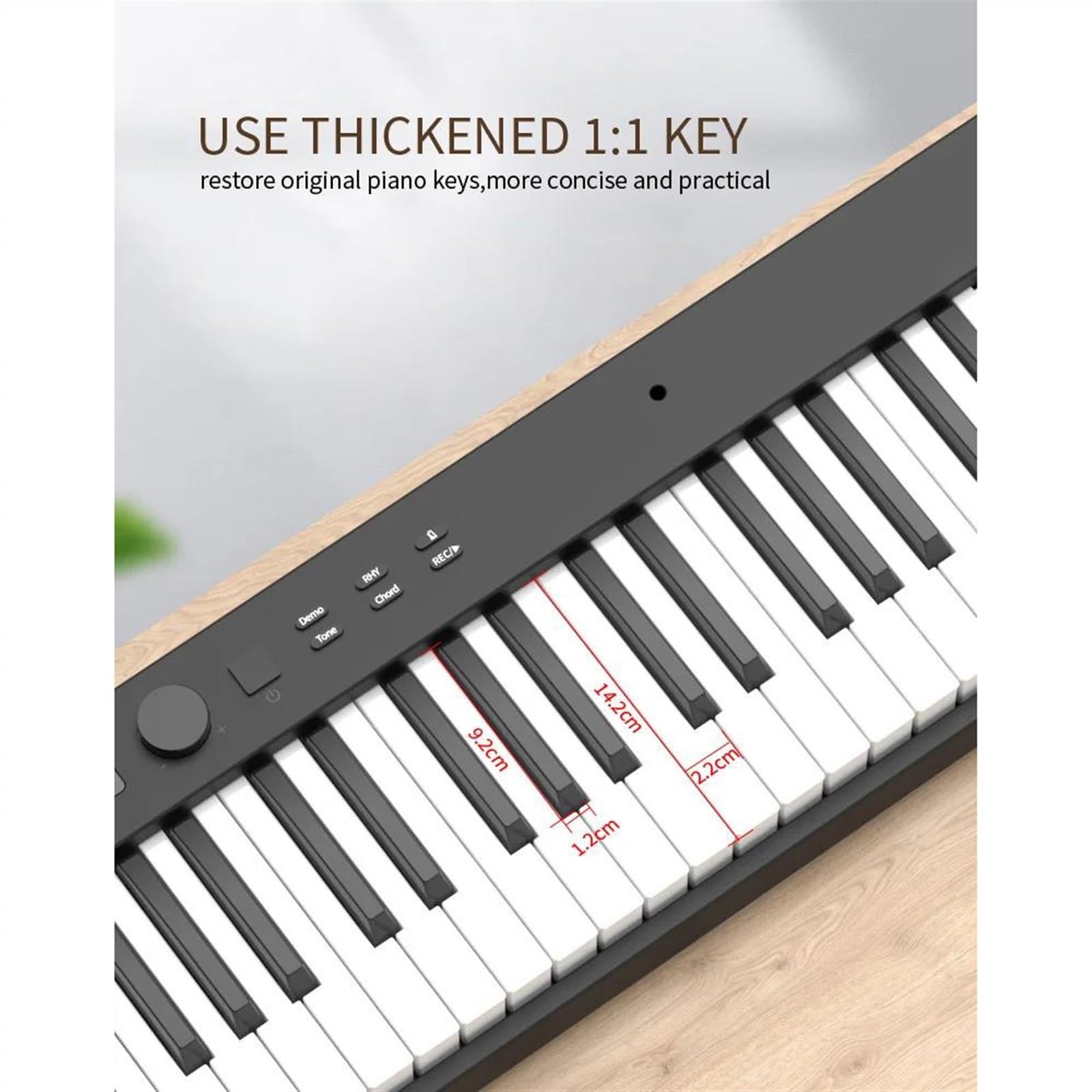 Elektroniczne Cyfrowe Pianino Wielofunkcyjny Elektroniczny Syntezator Muzyczny Składany Fortepian 88 Klawiszy Cyfrowy Instrument Klawiszowy USB Prezent(Black,UK)