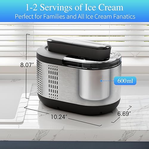 Miniatura 4 de Máquina automática para hacer helados máquina de helado TINANA con pantalla LCD, máquina eléctrica para helados, sin precongelación
