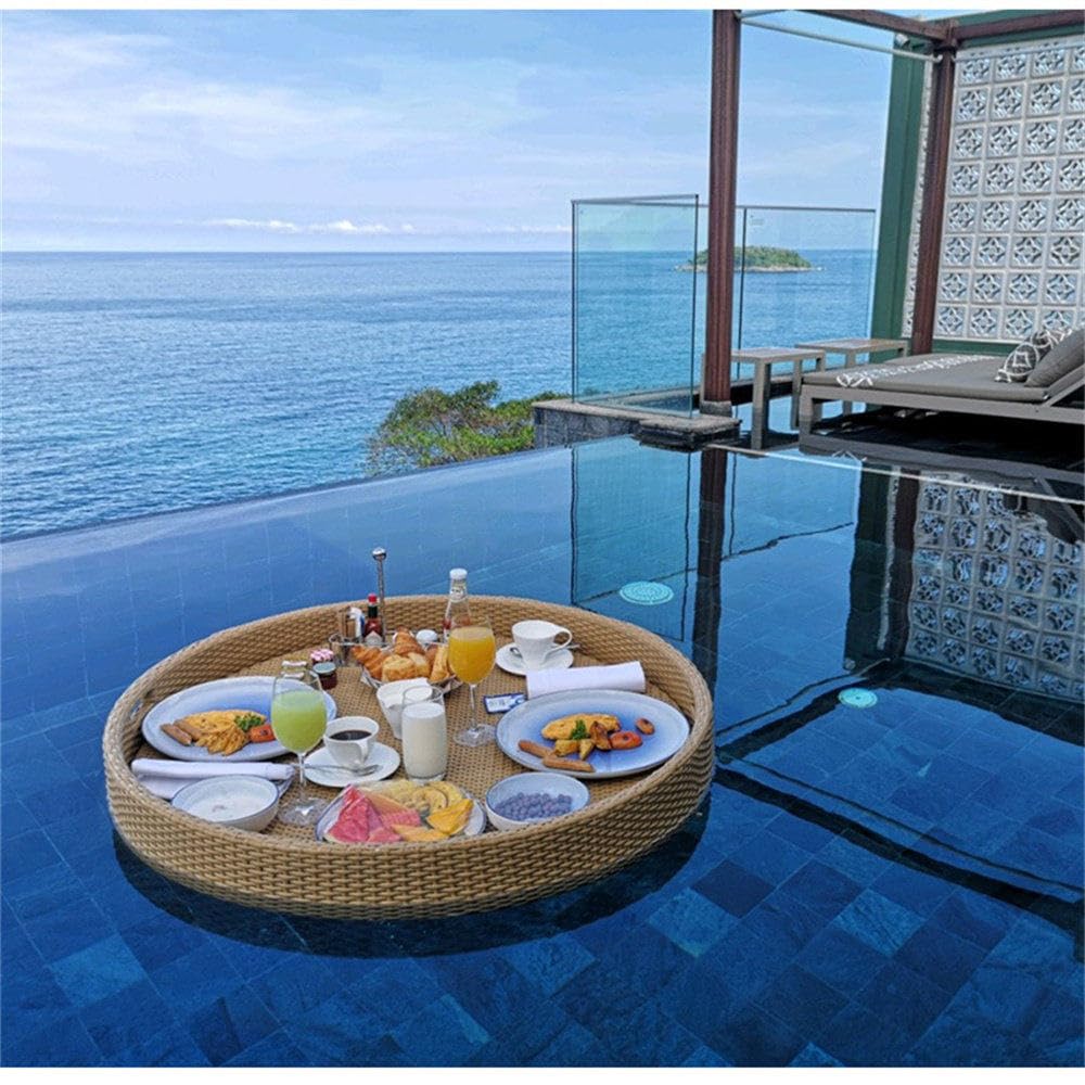 Round Floating Serving Trays Table,Floating Bar For Pool,Floating Pool Tray,For Swimming,Sandbars,Spas,Bath,And Parties Serving