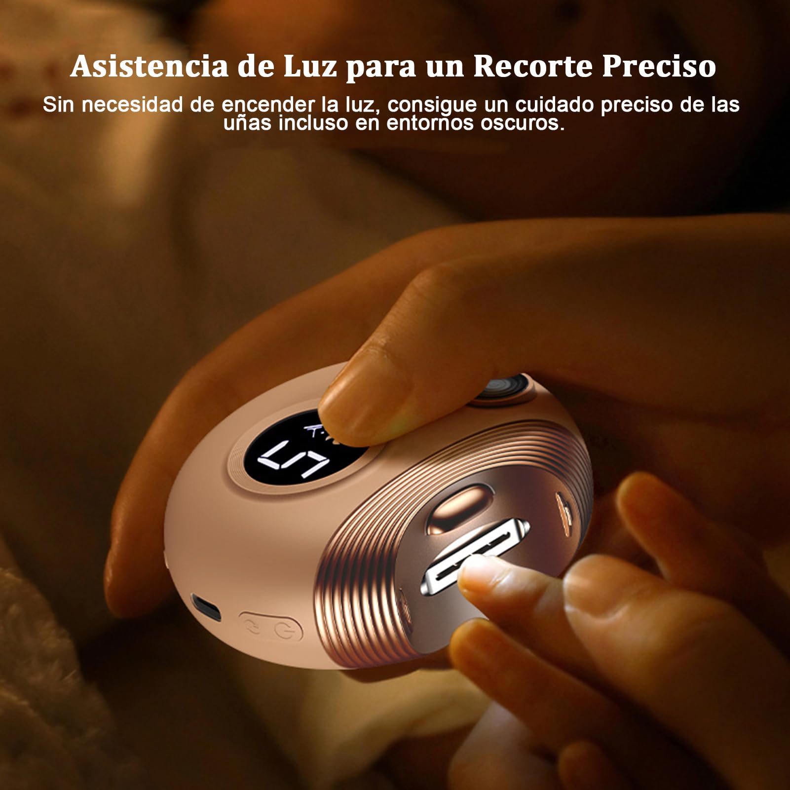 Bestauty Cortaúñas eléctrico con 11 cabezales de limado + luz de secado de uñas + protección anti-pellizcos, adecuado para bebés, niños, adultos y personas mayores (Rosa)