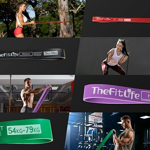 Miniatura 5 de TheFitLife Bandas de resistencia: juego de bandas de dominadas + juego de bandas para botín