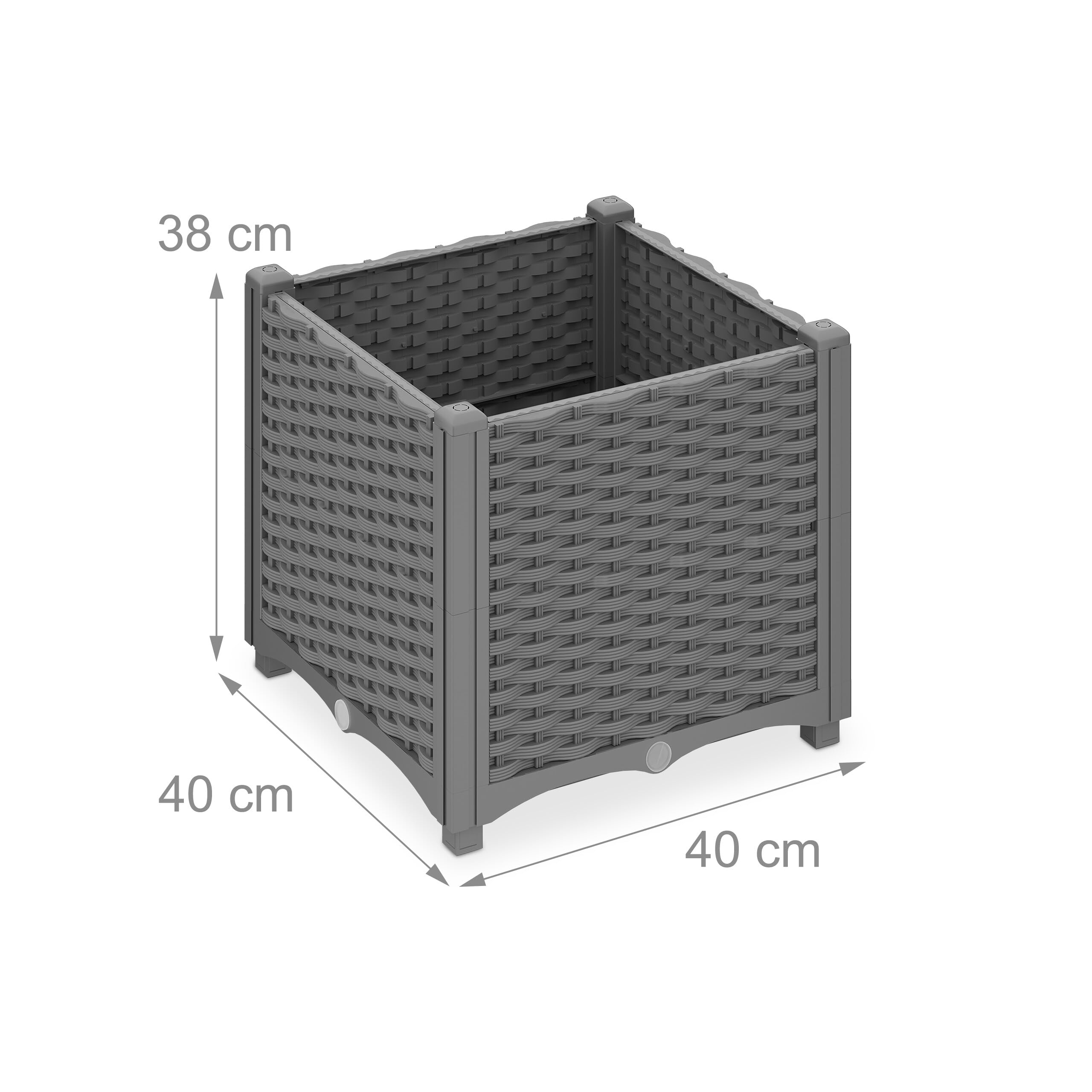 Polyester plantenbak - Rechthoek - 120 x 40 x 40 cm - Met bodem