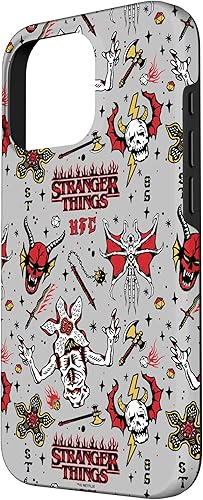 Vista 53 de Funda para iPhone 12 Pro Max Stranger Things Demogorgon Hellfire Club con patrón de club