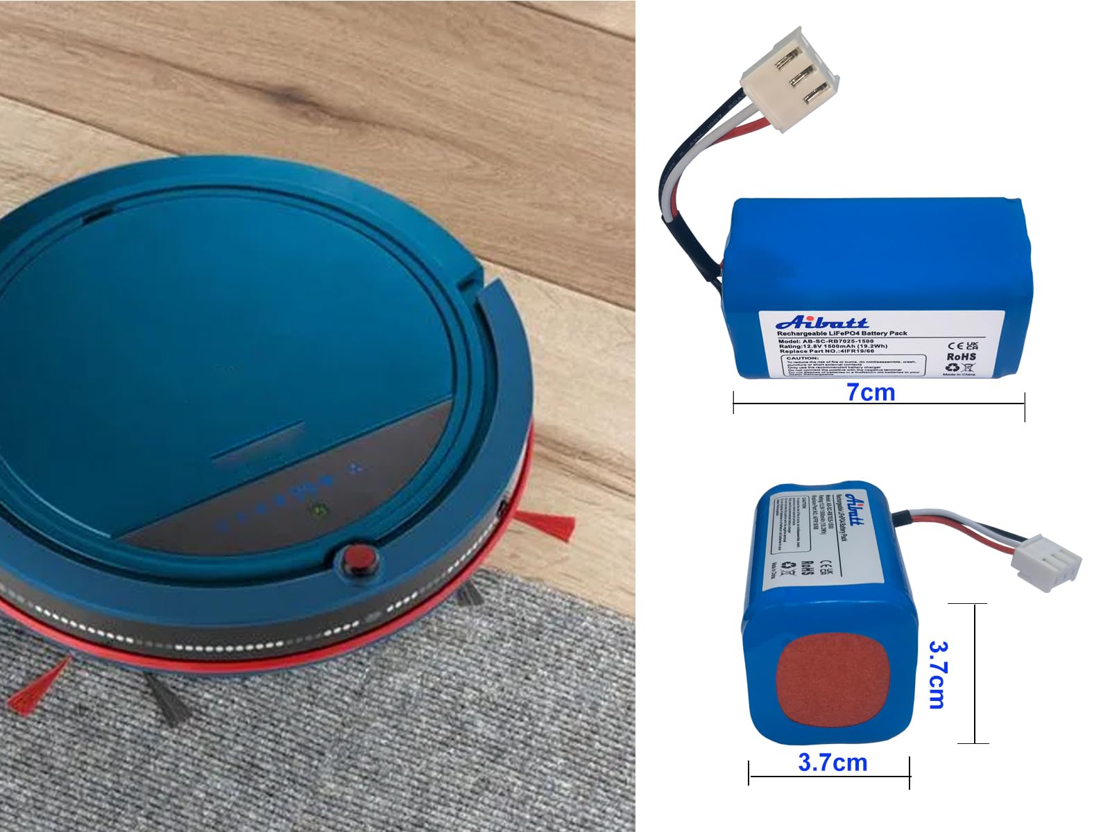 Akumulator 1500 mAh, zamiennik do odkurzacza Severin Chill RB7025, RB-7025, RB-7720, zamiennik do 4404048, 4IFR19/66 (12,8 V/Li-Fe)