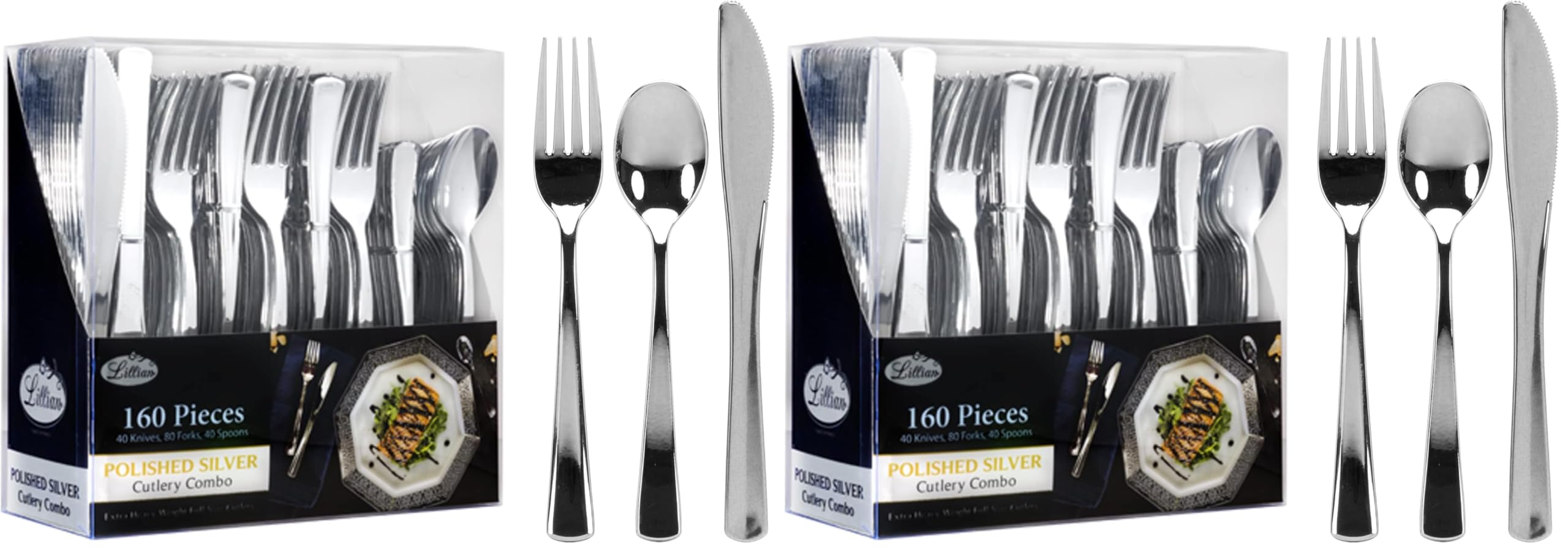 Heavyweight Disposable Cutlery - 160 Piece Value Pack -16 Heavyweight Disposable Cutlery - 160 Piece Value Pack -16