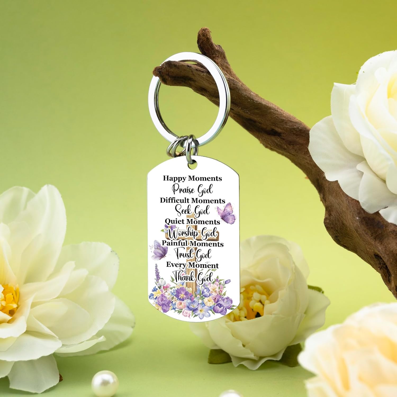 Christian Keychain Christian Gifts for Women Spiritual Religious Gifts for Women Inspirational Faith Based Gifts for Christmas Birthday Baptism - Image 4