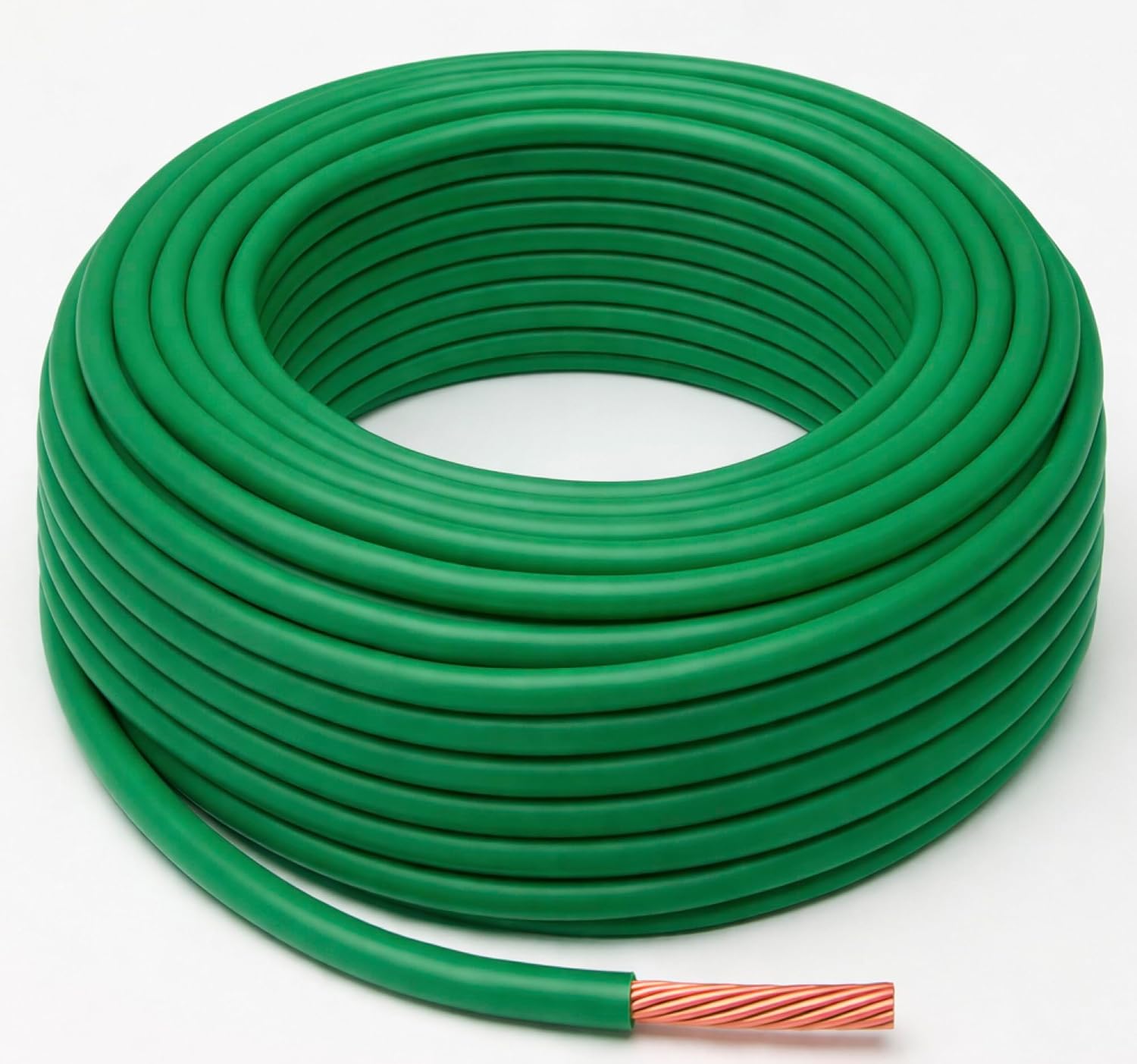 100 FEET 8 AWG 19-Stranded THHN-THWN-2 Copper Building Wire, Green Jacket.
