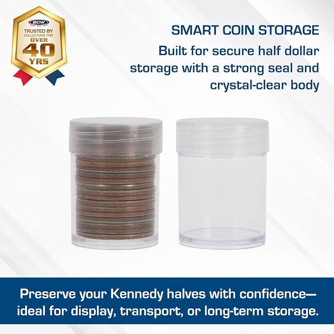 Tubo BCW para monedas Half Dollar, pack 10 miniatura 2