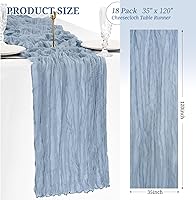 Vista 221 de Showgeous 10 Pack Baby Pink Cheesecloth Table Runner 10FT Long Semi-Sheer Gauze Table Runner Boho or Rustic Wedding Decor for Wedding Decor Arch
