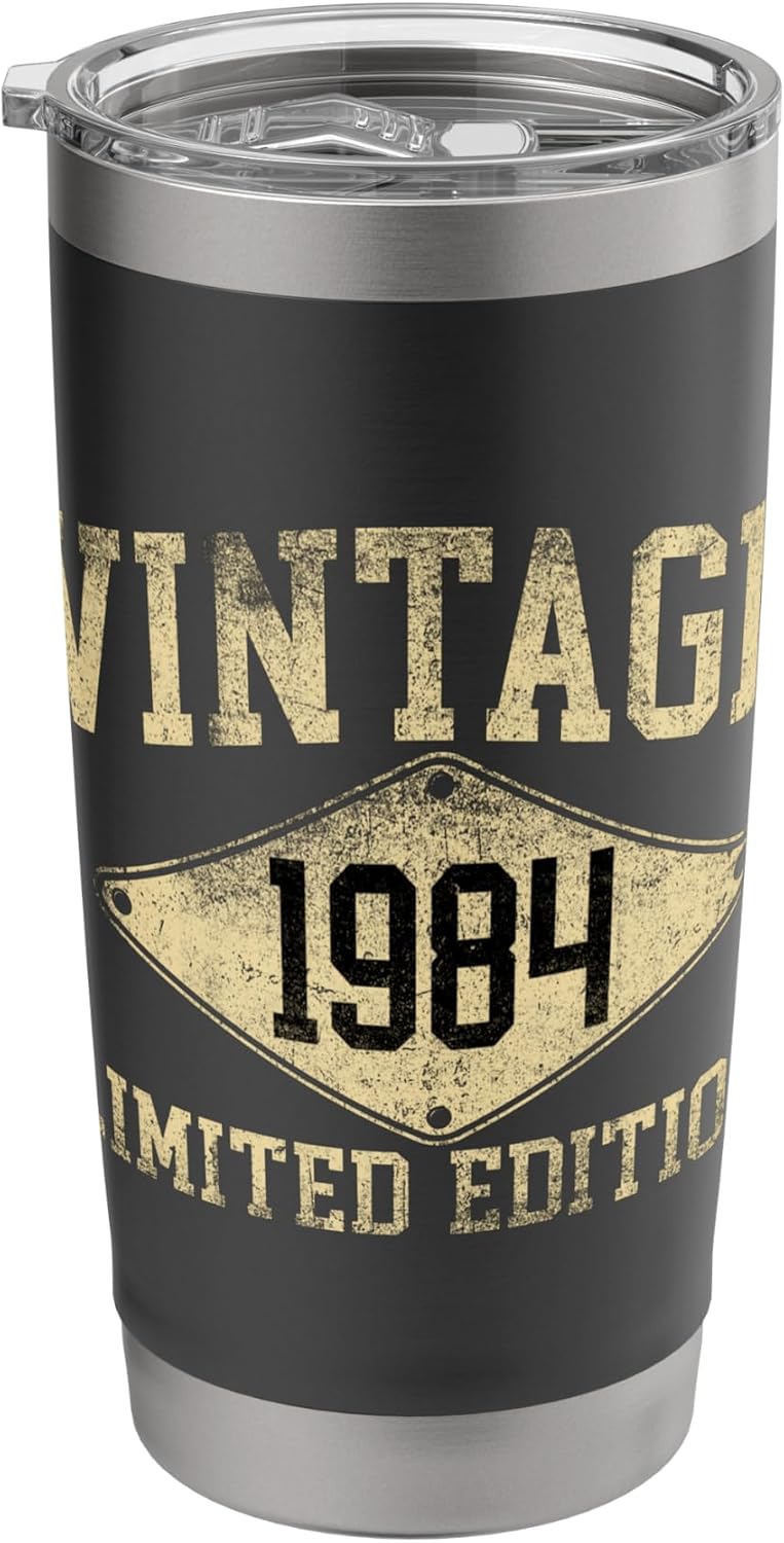 Vintage 1984 Limited Edition Year Of Birth Birthday Stainless Steel Insulated Tumbler