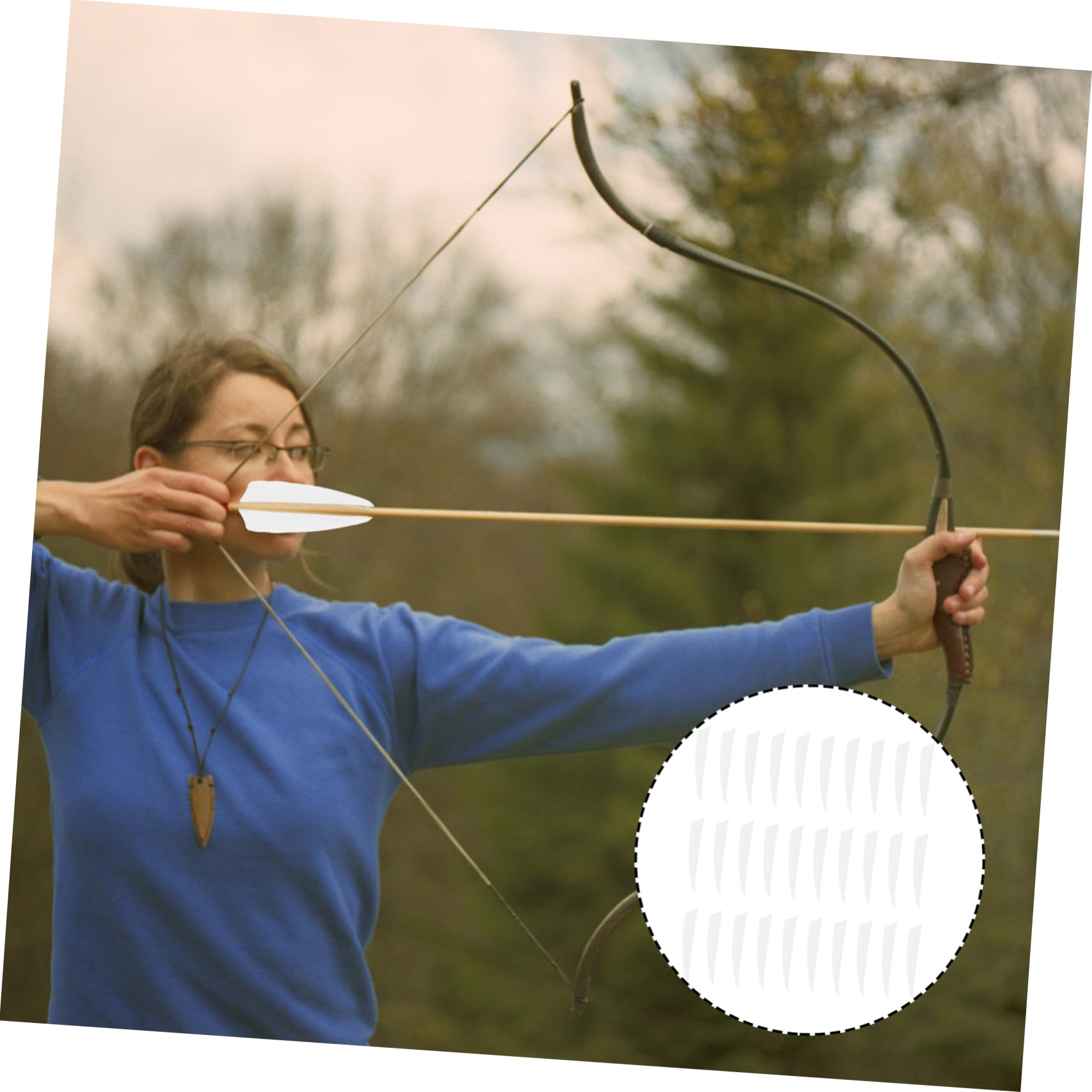 WHAMVOX 30pcs Turkey Arrow Fletching Shield Tail for Archery Practice Durable Real Turkey Material Easy Installation for Target Shooting and DIY Arrows