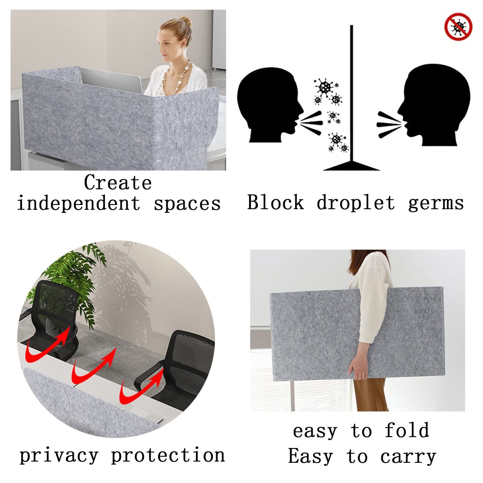 CABINE Partación de Escrito de Escrito Acoustica Panel Porta de Divider de la Divider Fort Storis/1Pcs/24Inch-60Cm