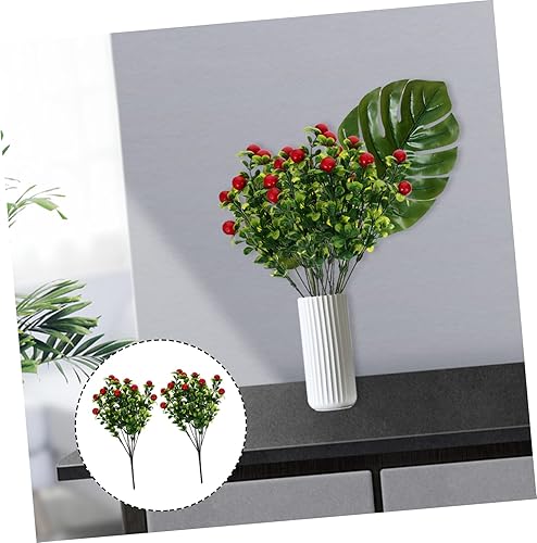 Miniatura 2 de DECHOUS 2 piezas de decoración de plantas de fruta, adornos de plantas artificiales, ramas de frutas, ramas de plástico, ramas de mesa, decoración