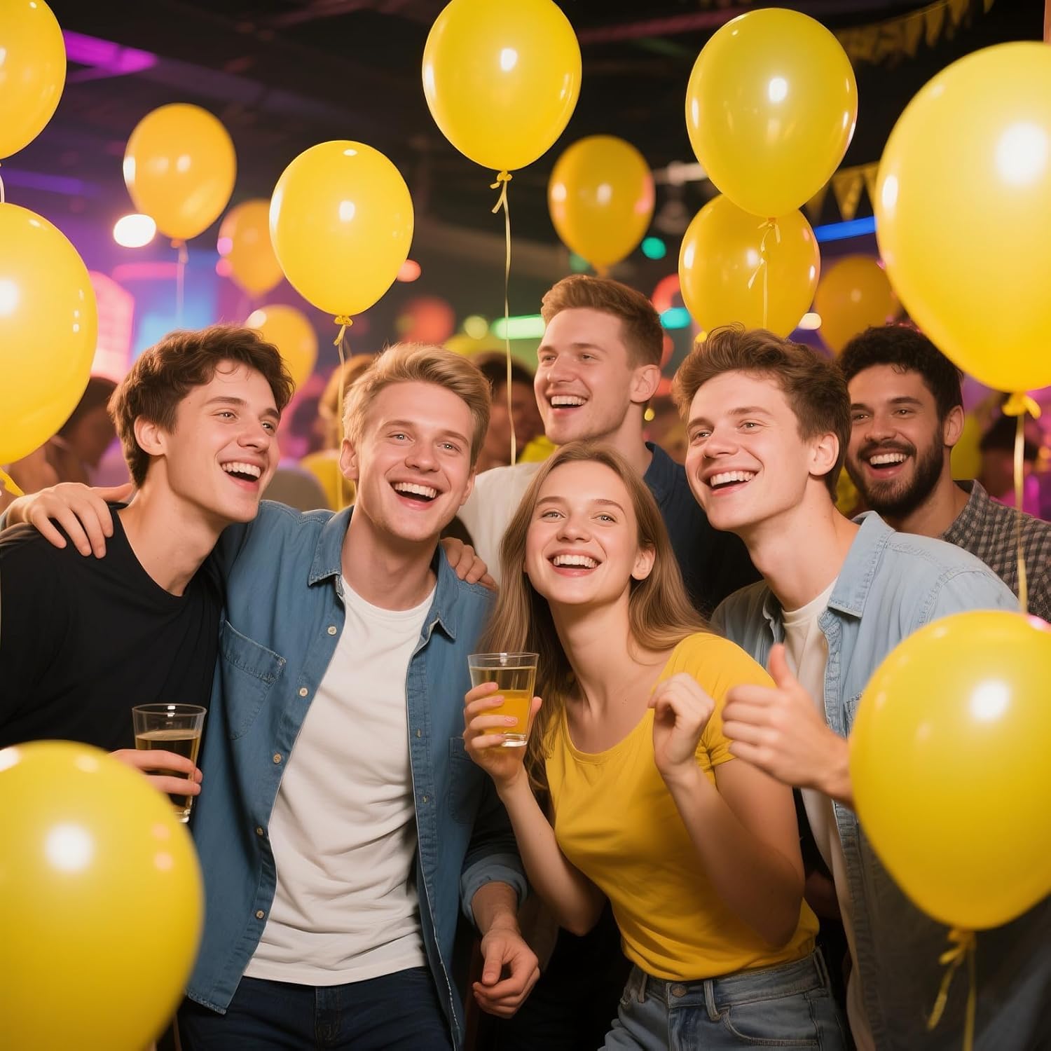 Rozi Decoration Yellow Metallic Latex Balloons β Pack of 50 | Party Balloons for Birthday, Baby Shower, Wedding, Haldi, Festival & Event Decoration 1