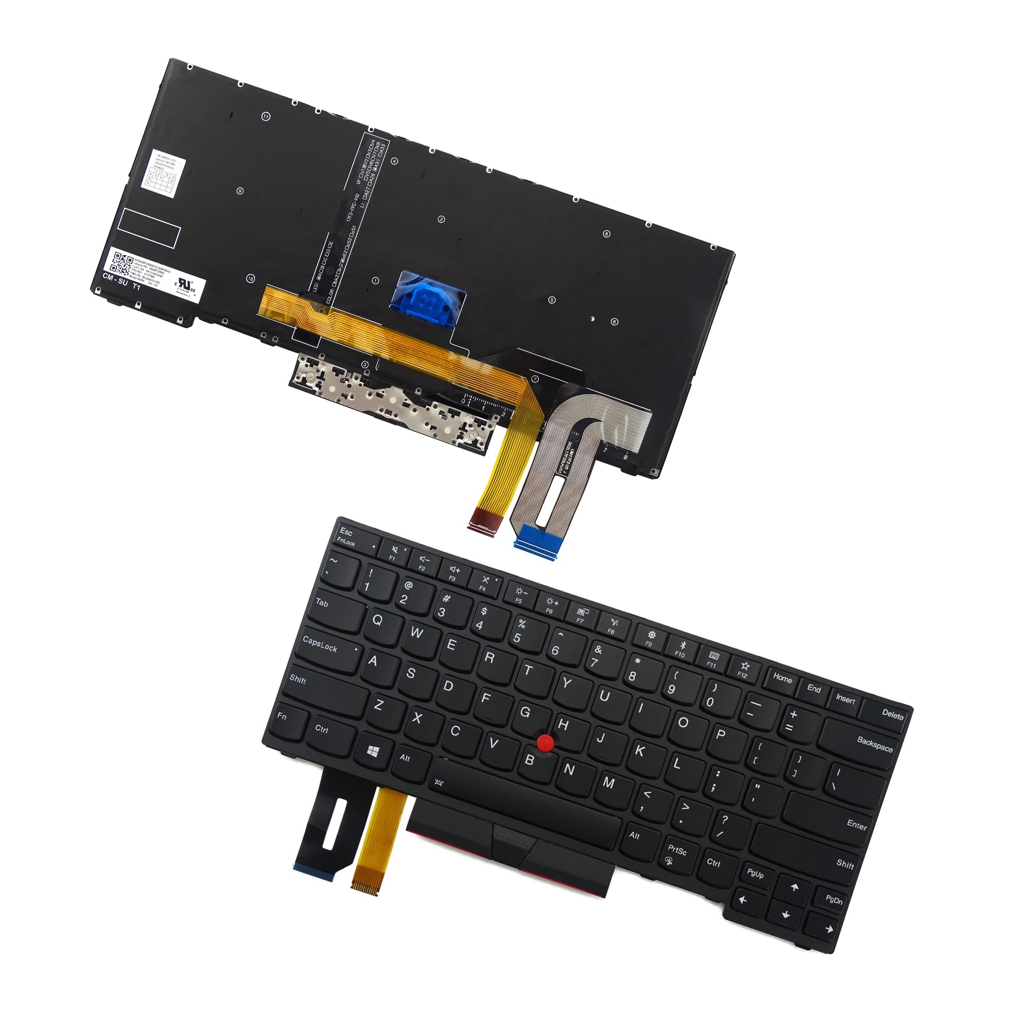 Wymienna klawiatura z podświetleniem do Lenovo Thinkpad E480 E485 T480S T490 T495 L380 L390 L480 E490 E495 R480 R490 S2 3. generacji S2 4. generacji (angielski amerykański, podświetlany)