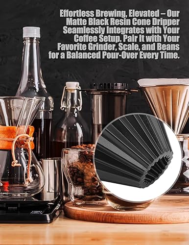 Miniatura 6 de Origami - Gotero de café de resina, compatible con V60Hario, reutilizable, para infusión lenta, apto para lavavajillas, accesorios para cafeteras