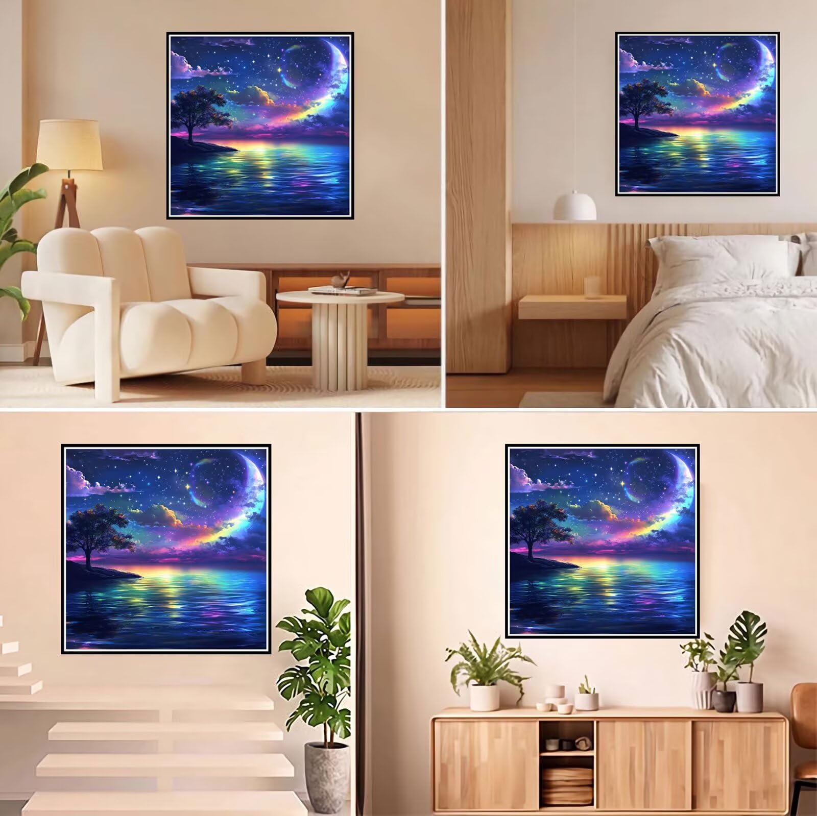 5D Diamond Painting Kit Completo, Diamond Painting Mare DIY Hobby Creativi Adulti Pittura Diamante Strass Mosaico Kit per Bambini Principianti, Decorazioni Casa Parete Cielo stellato 70x70cm FX#491