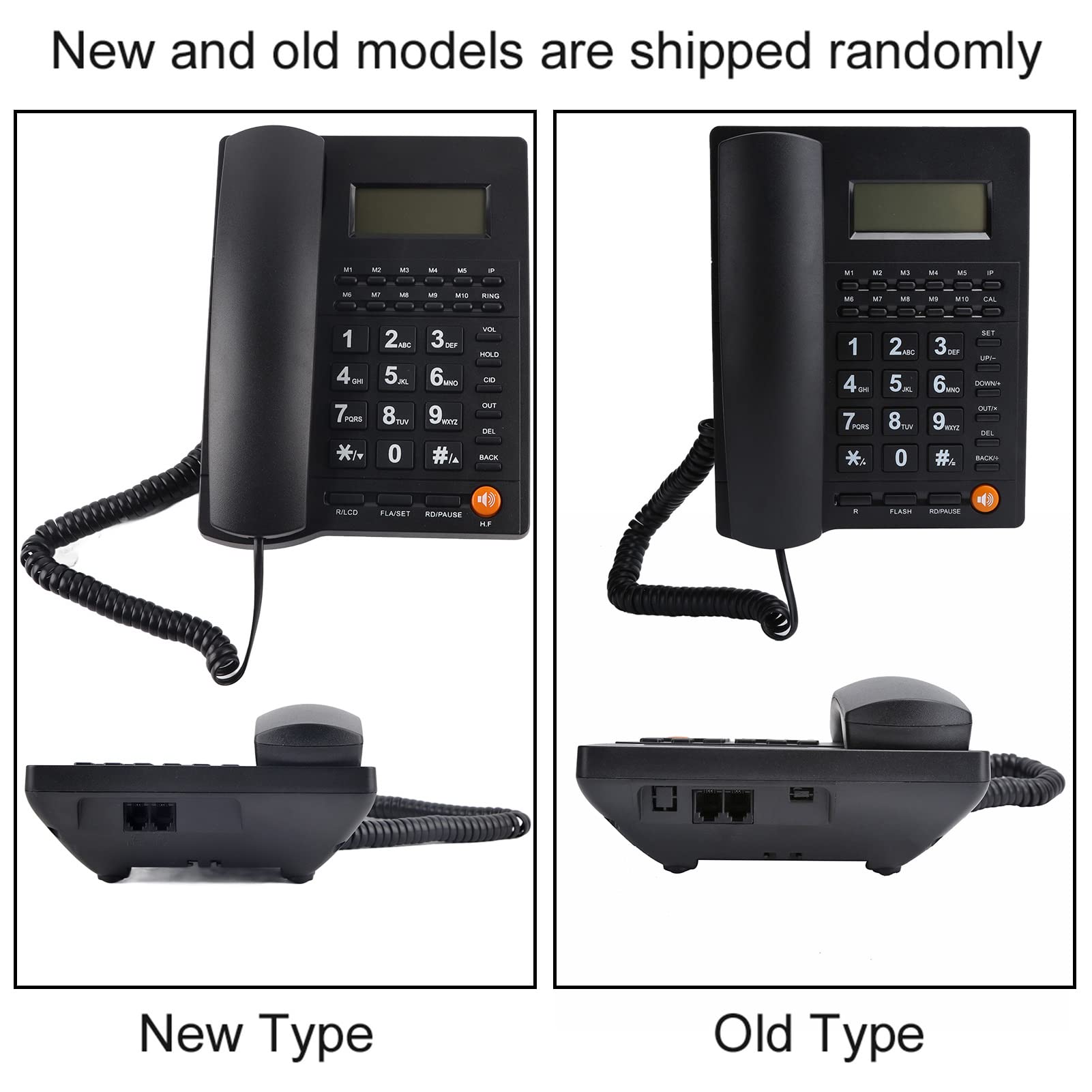 Garsent Telefono con Filo, Telefono Fisso Desktop, Pulsanti Grandi Telefoni a Casa con Controllo del Volume, Retroilluminazione, Funzioni di Riferimento Numerico per Ufficio, Reception,