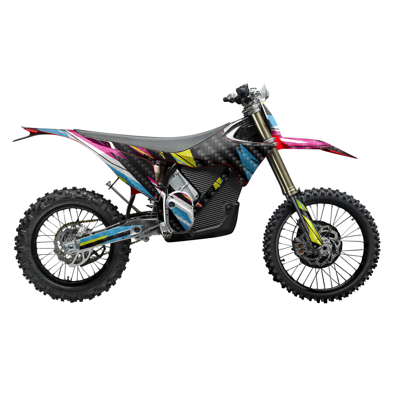 Carbon Fiber Stark Varg MX 2023-2025 Graphics Kit Wrap - Shatter Glitch - Varg MX Skin - Premium 3M Vinyl Protective Wrap Decal Cover - Easy to Apply | Crafted in The USA by MightySkins