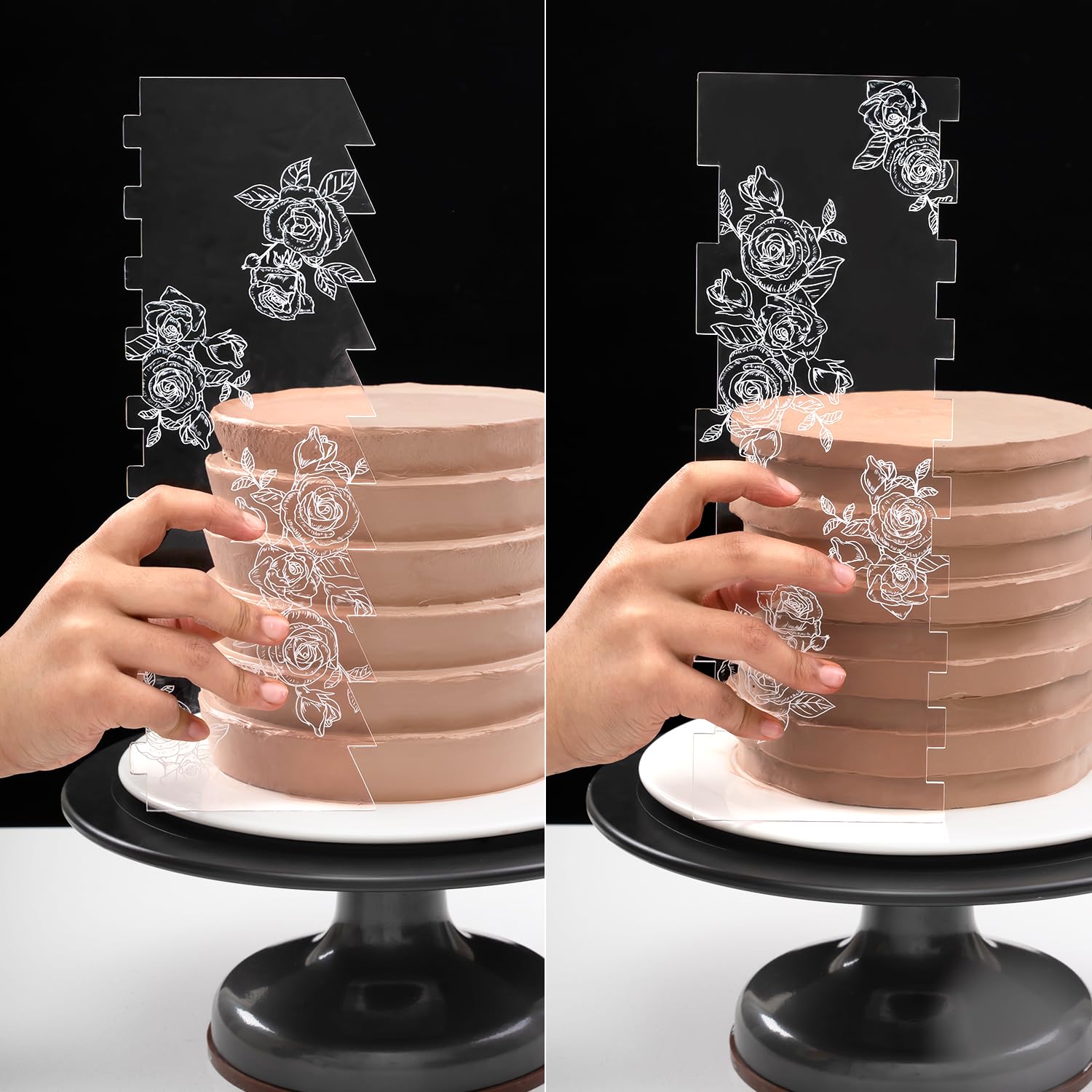 KALAIEN 10 raspadores acrílicos para tartas, glaseado, peine para decoración de tartas, 10 unidades